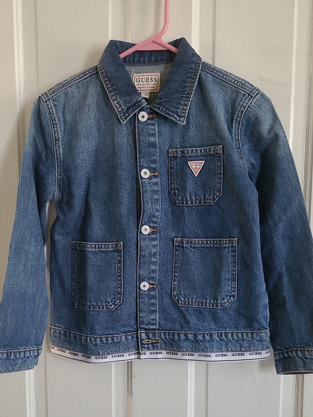 GUESS Childs Medium Blue Denim Jacket with Patch Pocket